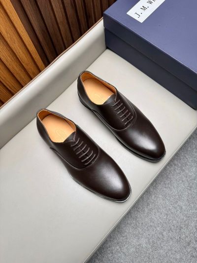 J.M.WESTON Brown calfskin Leather Shoes-J.M.WESTON Man Business Leather Shoes